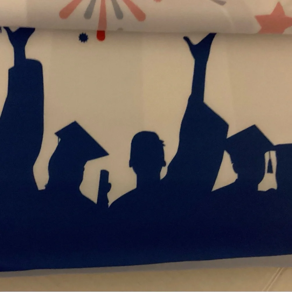NWT “Congrats Grad” Graduation Party Banner with Blue and Red Design